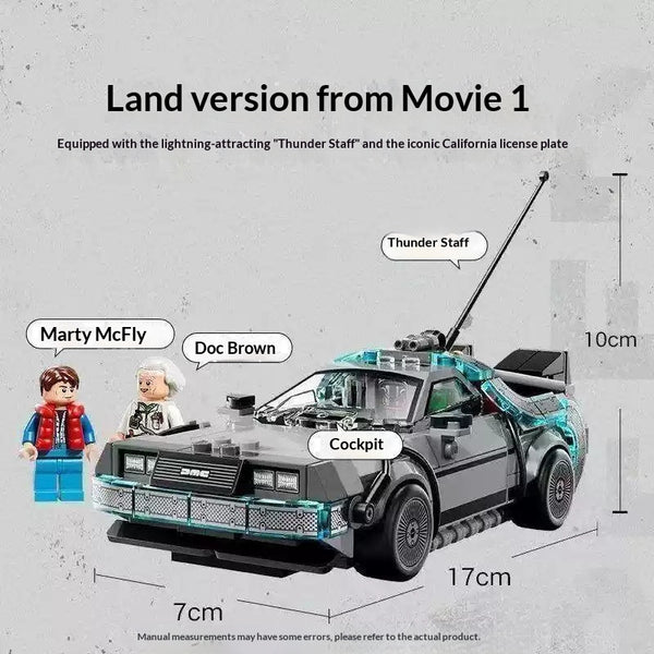 357pcs Time Machine from Back to the Future – Joy Bricks