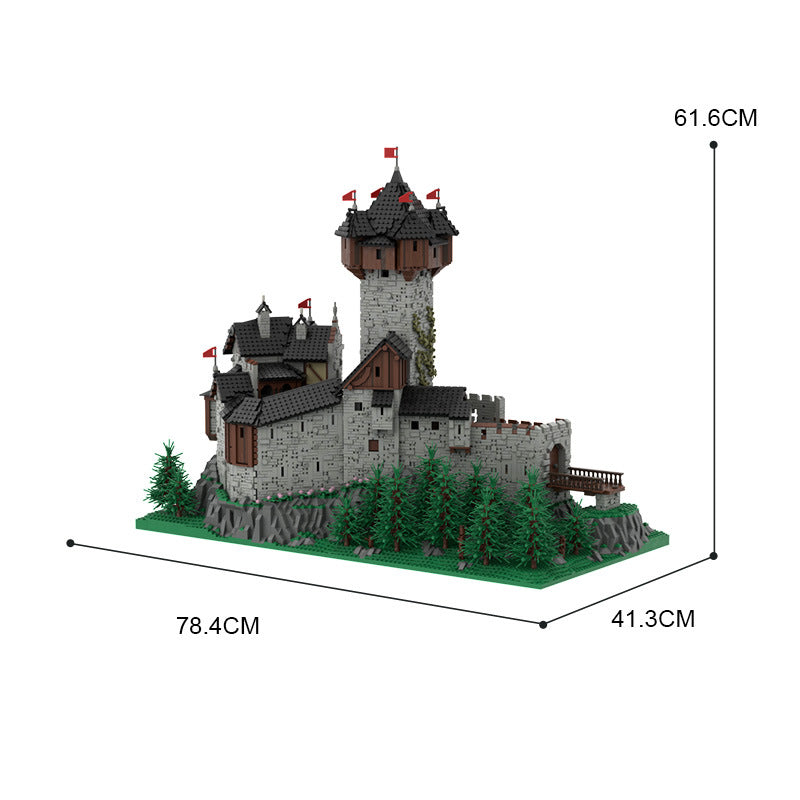15539pcs MOC-65340 Burg Falkenstein, Medieval Castle in Carinthia, Austrian Alps (PDF instructions + Digital model)