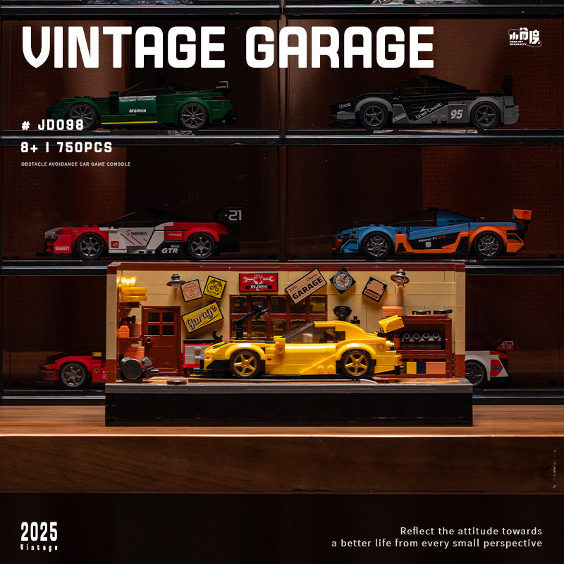 750pcs XJD JD098 Retro car repair shop