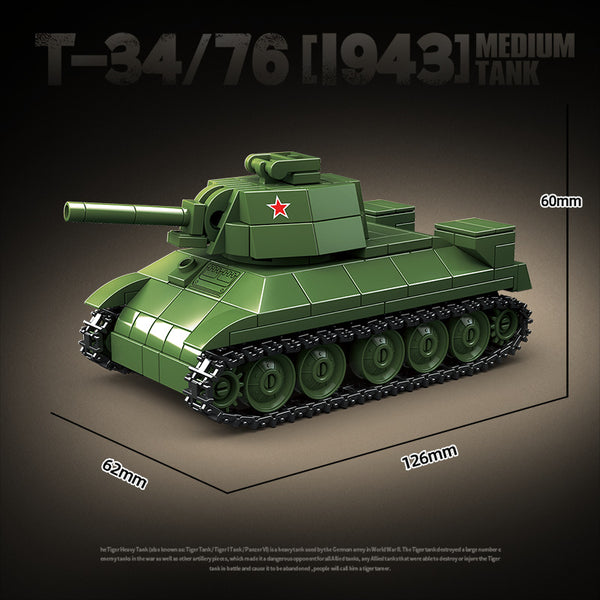 415pcs QUANGUAN 100297 T-34/76 [1943] MEDIUM TANK – Joy Bricks