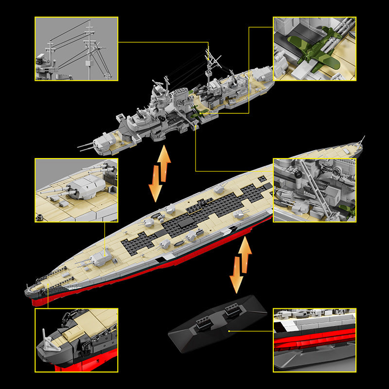 2686pcs 12GO 98005 Bismarck Class Battleship