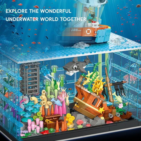 856PCS JIESTAR JJ9219 Underwater Exploration Aquarium – Joy Bricks