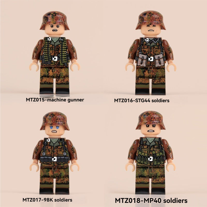 MTZ015-018 WWII Autumn Camouflage German Soldier Minifigures