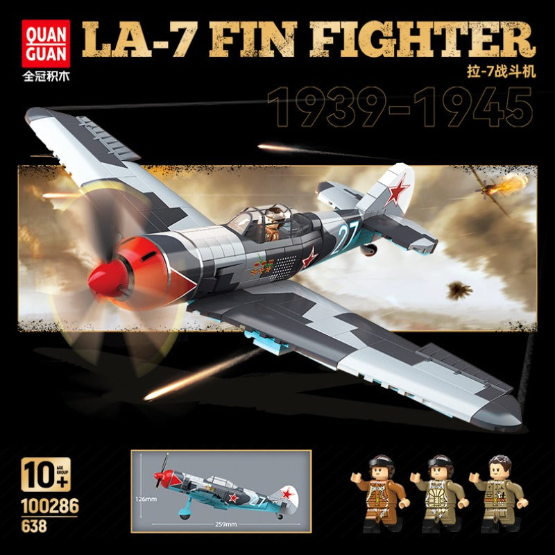 638pcs QUANGUAN 100286 LA-7 FIN FIGHTER