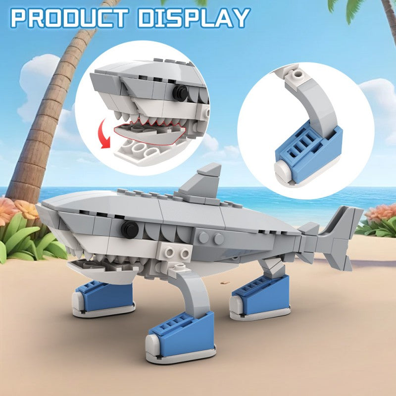 (Gobricks version) 112pcs MOC AI Brain Decaying Animals-Shark