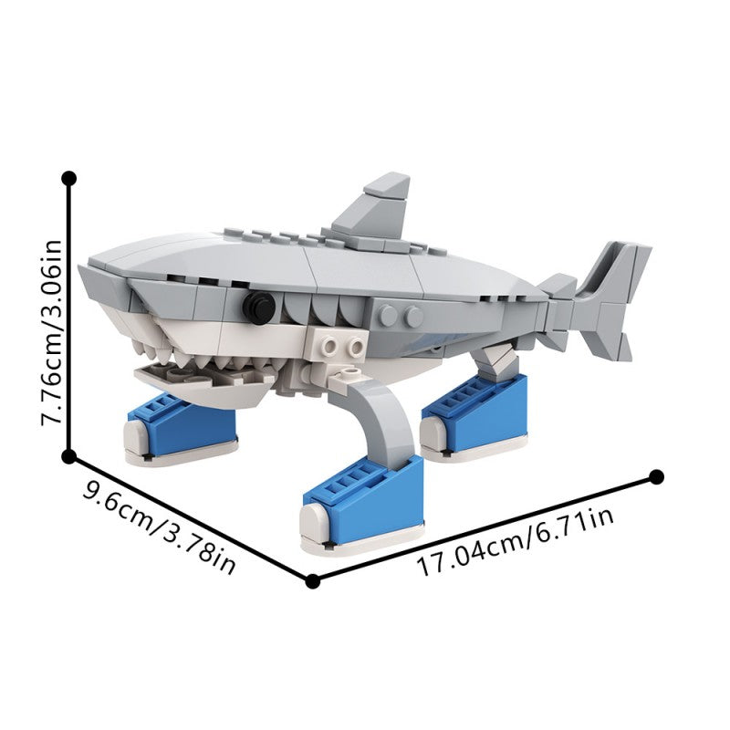 (Gobricks version) 112pcs MOC AI Brain Decaying Animals-Shark