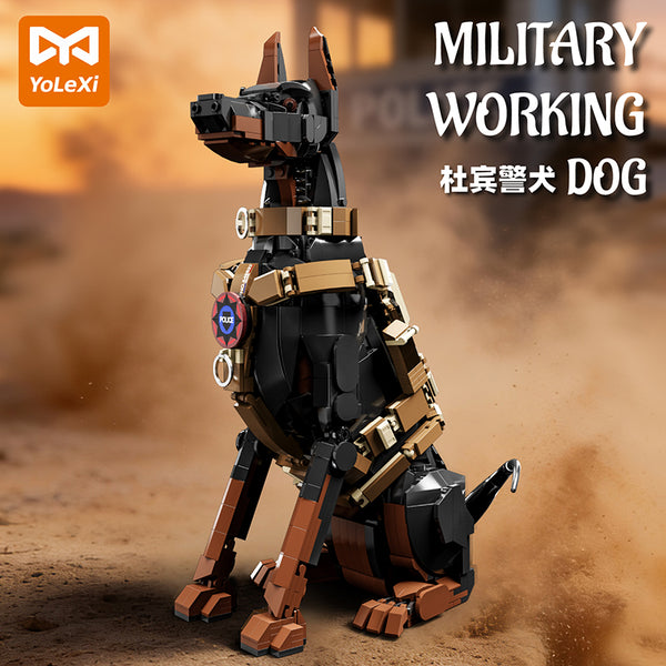 1376pcs YoLeXi 33132 Doberman Pinscher police dog. – Joy Bricks