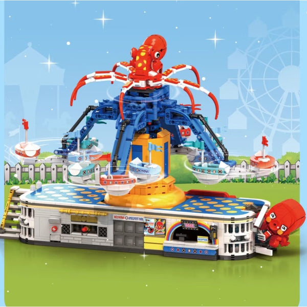 2144pcs XJD JD117 OCTOPUS AMUSEMENT PARK – Joy Bricks