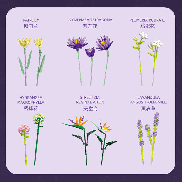 891pcs JIESTAR JJ9046 BOTANICAL GARDEN TROPICAL FLOWER