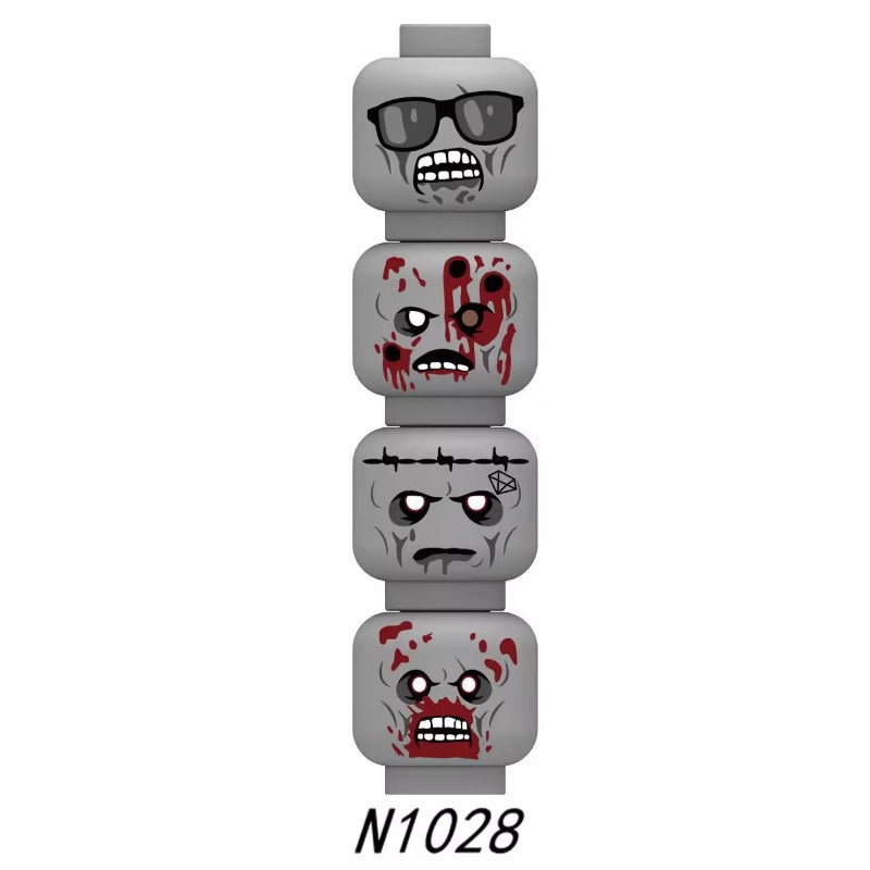 N1018-1028 Zombie head expression parts minifigure – Joy Bricks