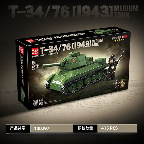 415pcs QUANGUAN 100297 T-34/76 [1943] MEDIUM TANK – Joy Bricks