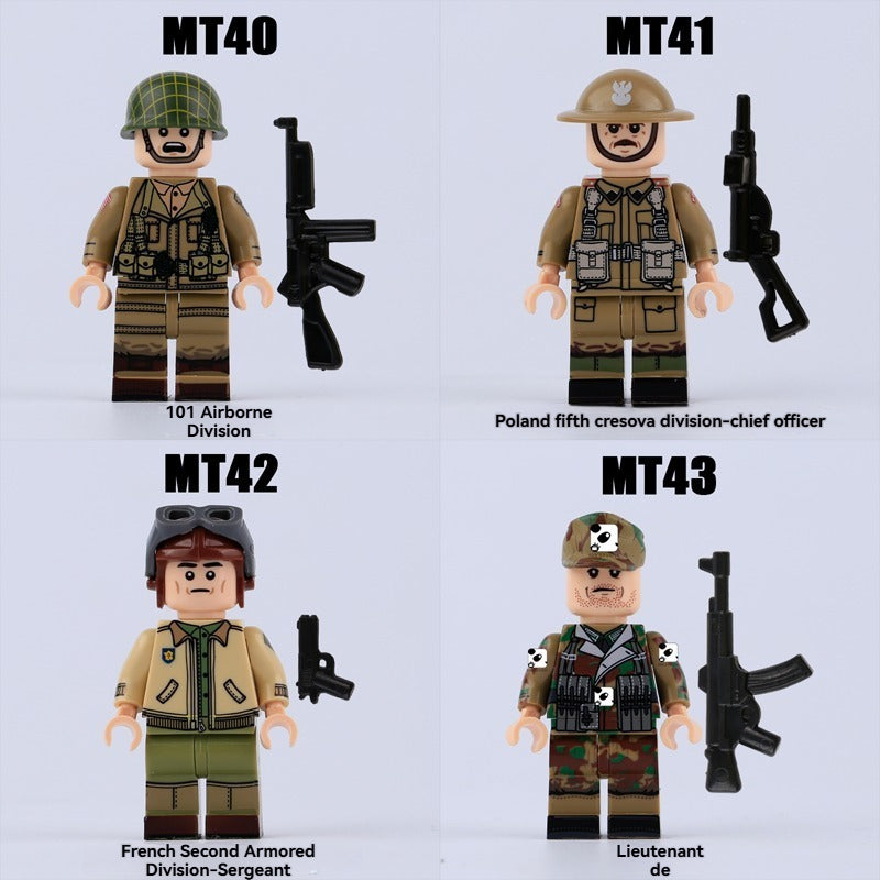 MT40-43 WWII American, French and German soldiers Air Force Minifigures