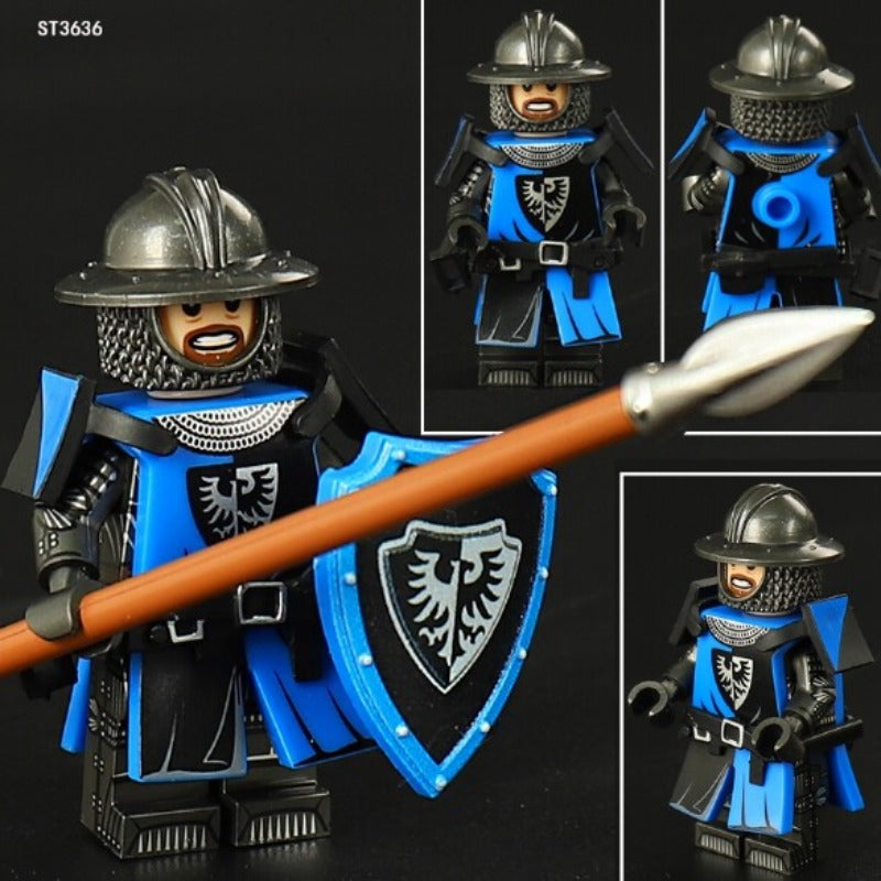 ST3631-3636 Medieval series white horse robe knight Minifigures