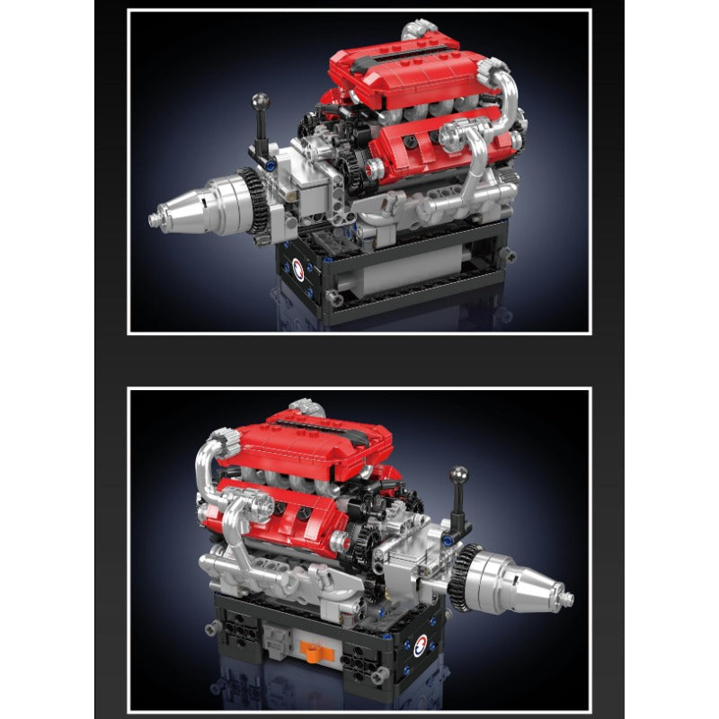 750 pcs MouldKing 10204 FE Sports Car V8 Engine (motor drive)