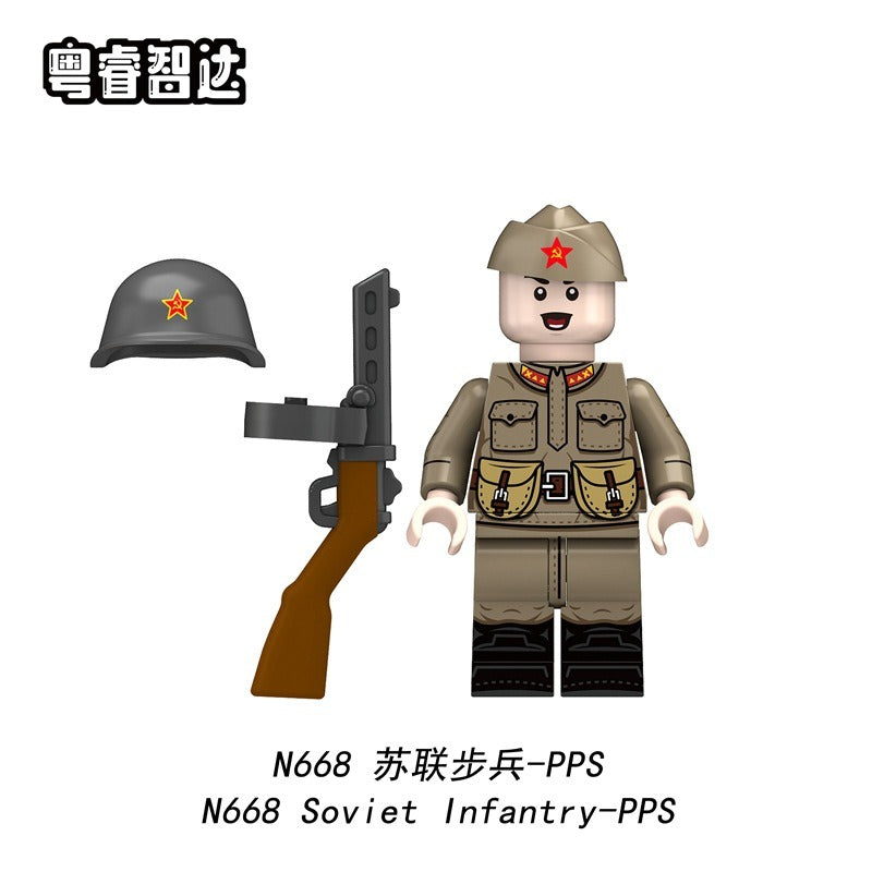 N667-670 World War II military Soviet infantry Minifigures – Joy