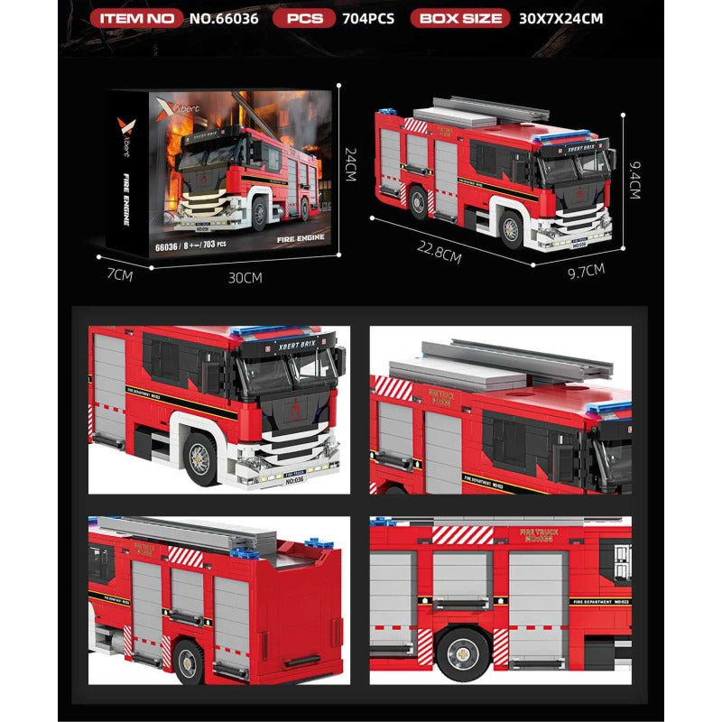 704pcs JIESTAR 66036 Fire Truck