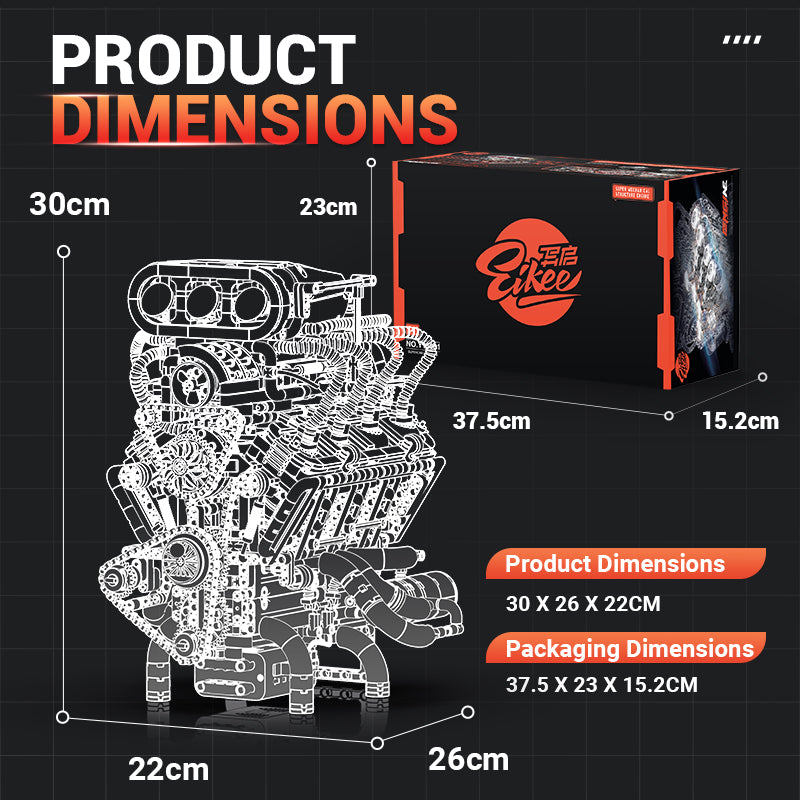 2347PCS EIKEE Y15001 V8 engine Dynamic version