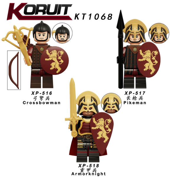  騎馬武者の皿 KT1068 Medieval Roman Soldiers Series Crossbowmen Minifigures