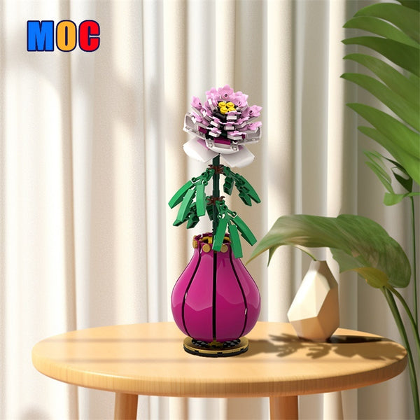 Gobricks version) 147PCS MOC-153192 Peony Flower – Joy Bricks