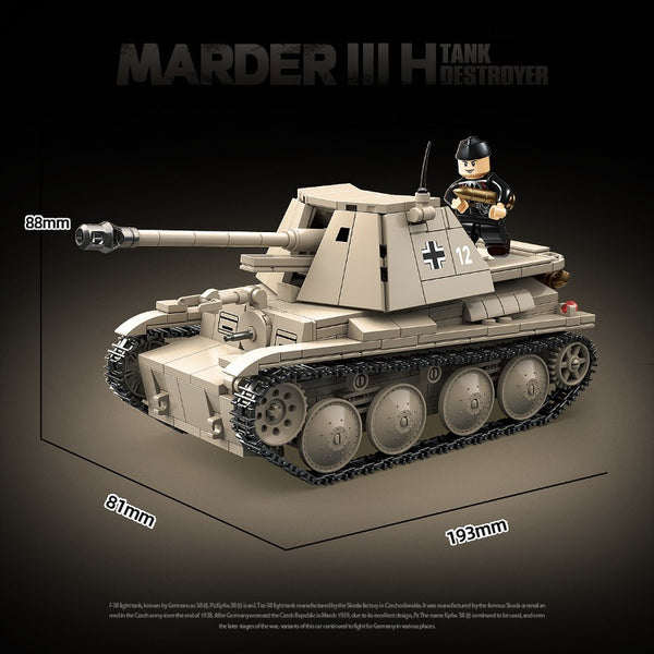 661 pcs QUANGUAN 100295 Marder III H Tank Destroyer – Joy Bricks