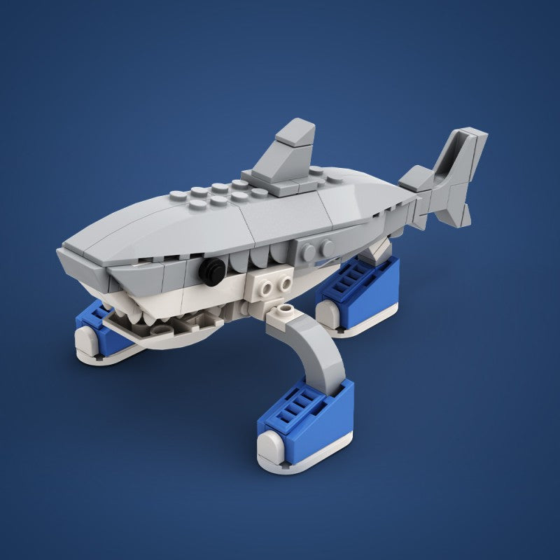 (Gobricks version) 112pcs MOC AI Brain Decaying Animals-Shark