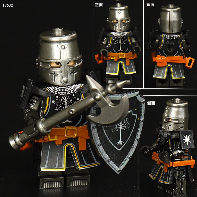 ST3631-3636 Medieval series white horse robe knight Minifigures