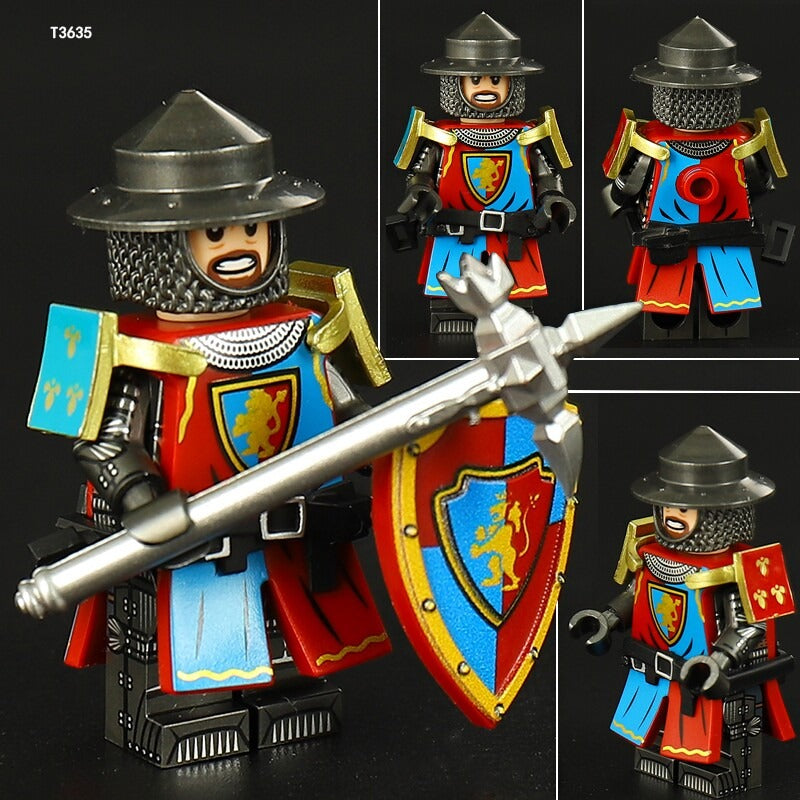 ST3631-3636 Medieval series white horse robe knight Minifigures