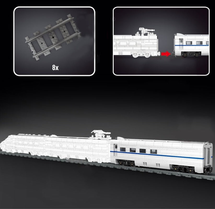 1808PCS Mould King12002 World Railway:CRH2 High-speed Train