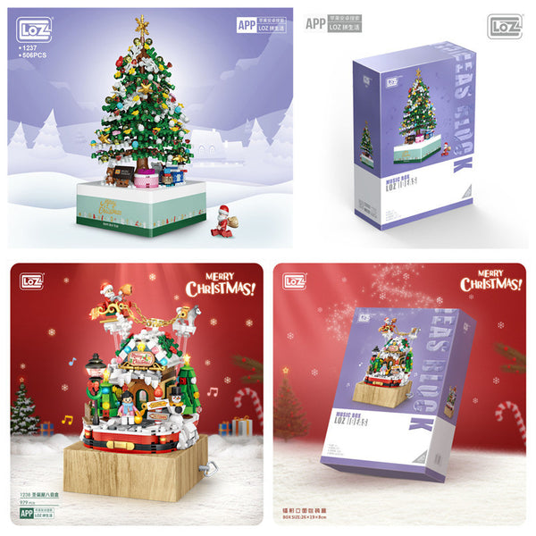LOZ 1237 1238 Christmas Series Music Box – Joy Bricks