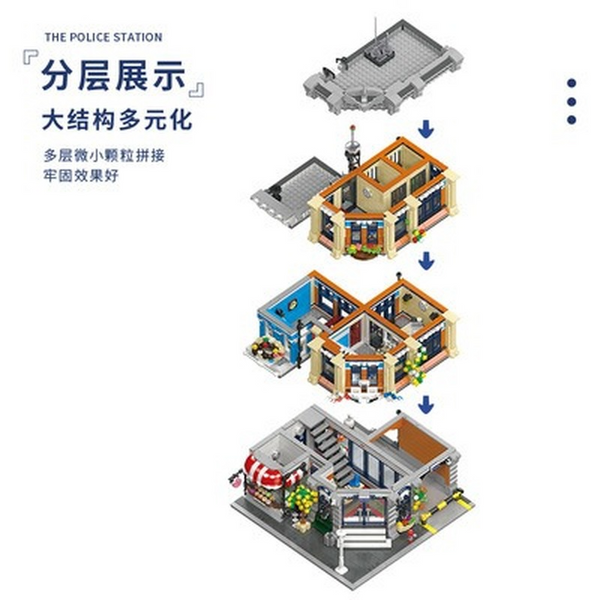 特撮 PARTS Flashing Frenzy Set EBP-FlashingFrenzy 3111PCS JIESTAR 89134 Police Station – Joy Bricks