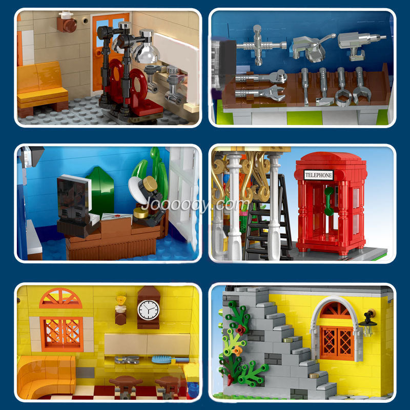 2267pcs MouldKing 16031 Barber Shop In Town with LED lights