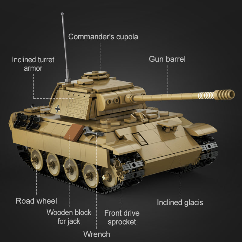 907 PCS CADA C61073 Panzerkampfwagen V Panther Tank 1:35
