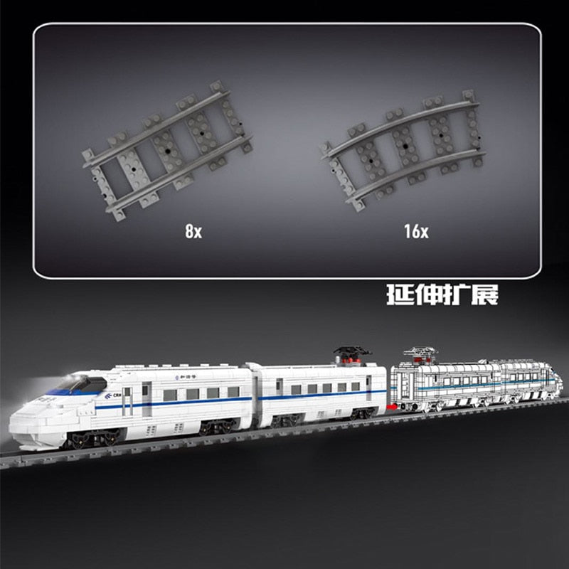 1808PCS Mould King12002 World Railway:CRH2 High-speed Train