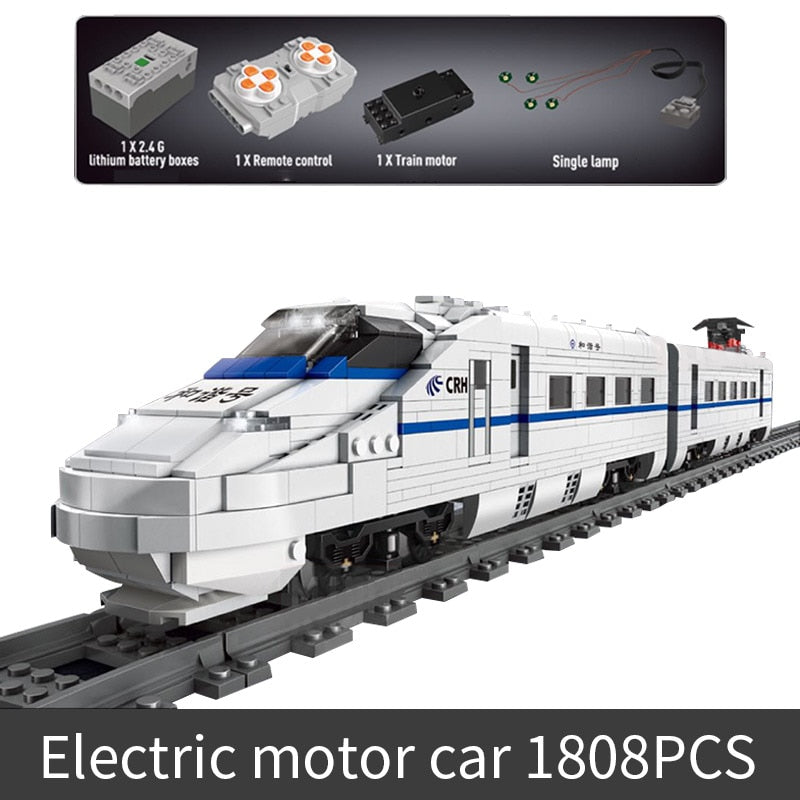1808PCS Mould King12002 World Railway:CRH2 High-speed Train