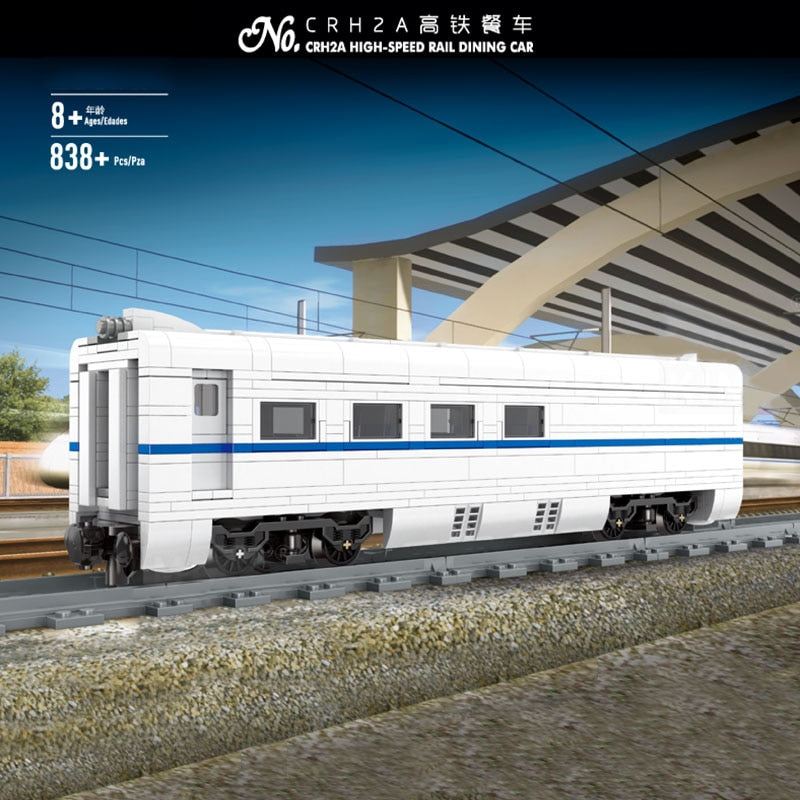 1808PCS Mould King12002 World Railway:CRH2 High-speed Train