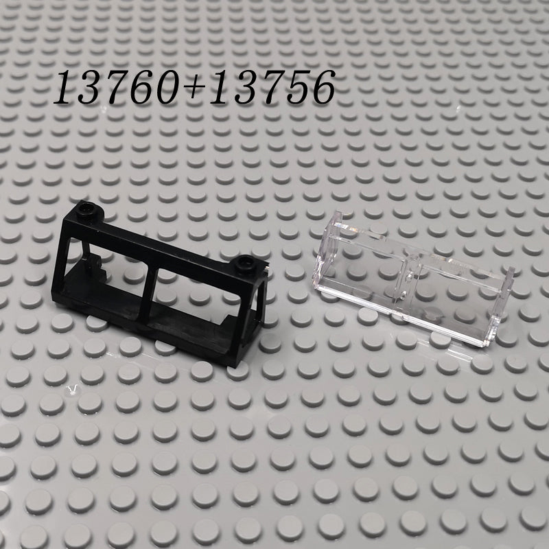1 pair 13760+13756 MOC Windscreen 2x6x2 Train with Trans-Clear