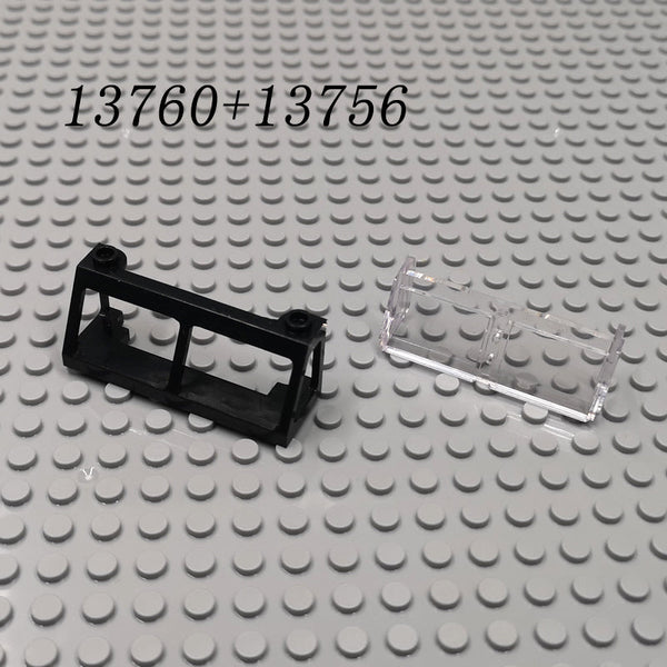 1 pair 13760+13756 MOC Windscreen 2x6x2 Train with Trans-Clear