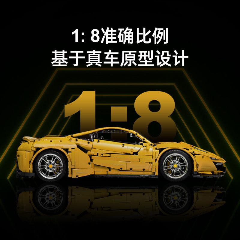 3187PCS CaDA C61057 Pista 488 Yellow with motors