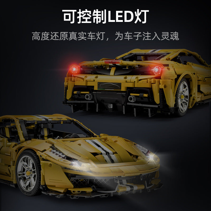 3187PCS CaDA C61057 Pista 488 Yellow with motors