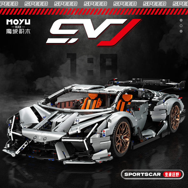 3224 pcs MOYU BLOCK MY88027 Lamborghini SVJ Roadster 1:8