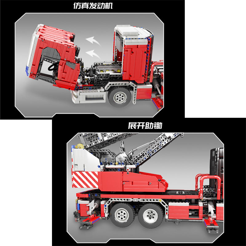 4886PCS MOULDKING 17022 Fire ladder truck with Remote Control