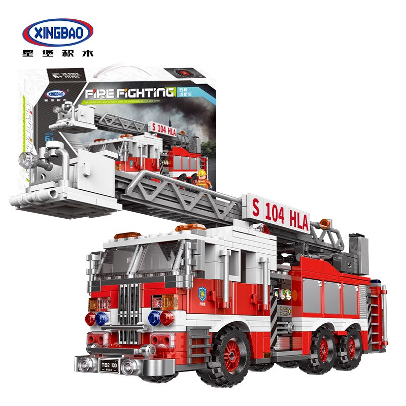XB03028 03029 03030 03031 Technic Xingbao City Fire Truck The Rescue  Vehicle Sets Building Ladder - 03031