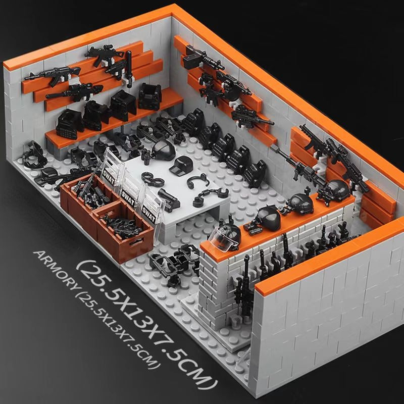 Military Minifigures Special Police Quipment Arsenal Accessories