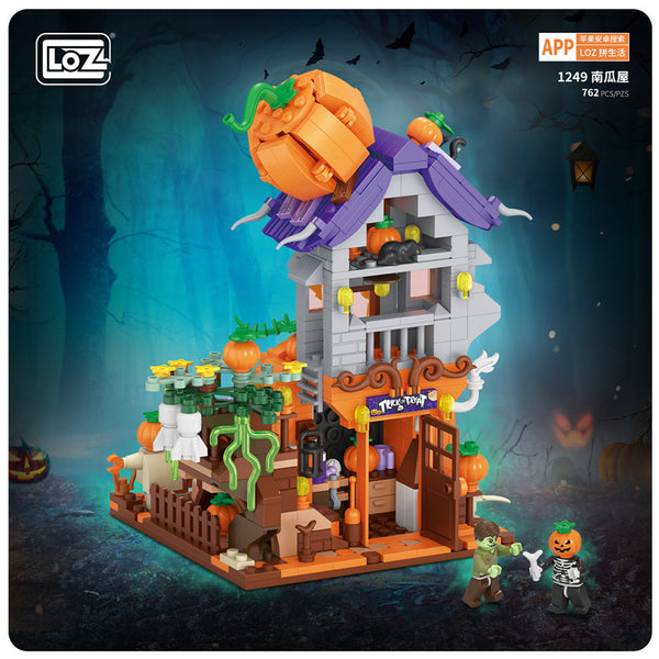 LOZ 1249 Halloween Pumpkin House Joy Bricks