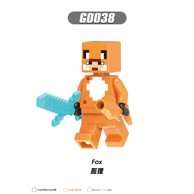 G0105 Minecraft Diver Ninja Trainer Fox Minifigures - G0038