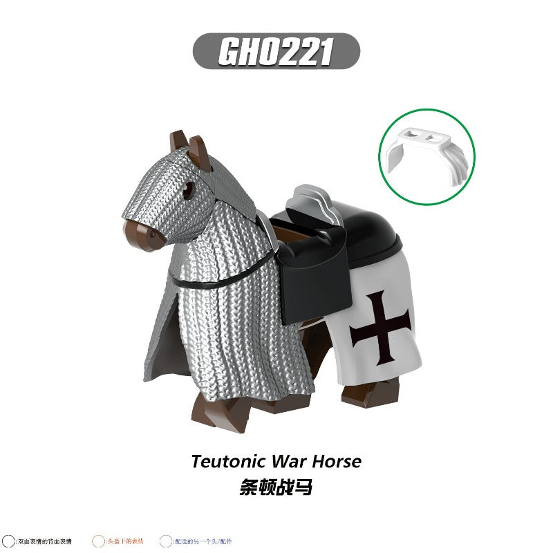 YLtremker Set Di 60 Mattoncini Cavalli Con Armatura Medievale - Guerra Roma, Giocattoli Da Costruzione Per Minifigure - 2