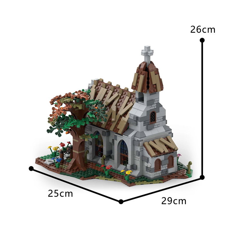 1124PCS   MOC-63955 Village Churchby McGreedy