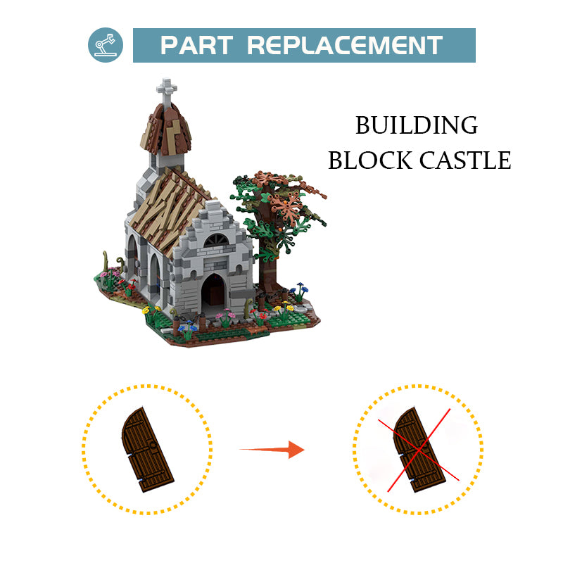 1124PCS   MOC-63955 Village Churchby McGreedy