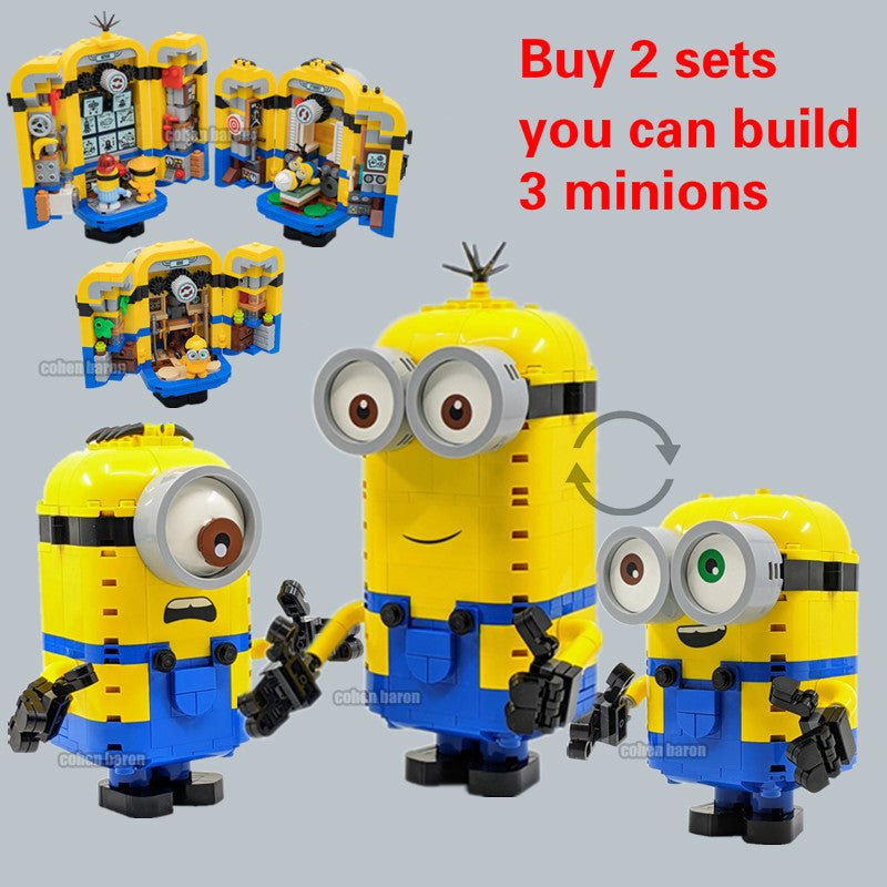 876pcs Movie Brick-built Minions and Their Lair Compatible 75551