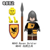 N845-850 Castle Faction Series: Knights of the Raven, White Horse, and Black Snake Minifigures